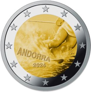 2 Euro Andorra 100 Jahre Skisport in Andorra CN St Blister