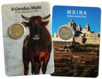 2x 2 Euro Malta Maltesischer Ochse + Mdina 2025 CN St 2x 2 Euro Malta Maltesischer Ochse + Mdina 2025 CN St