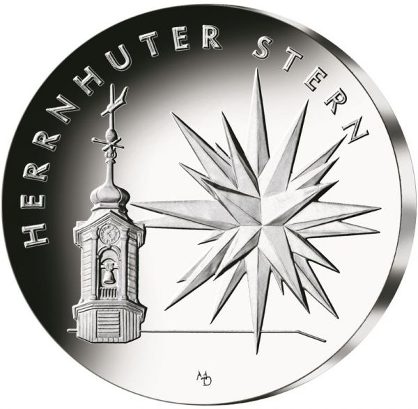25 Euro DE Weihnachten - Herrnhuter Stern 2022 Silber St -A-