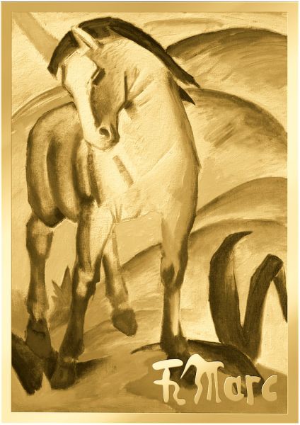 3.000 Francs Tschad Franz Marc I Blaues Pferd I Coincard Gold