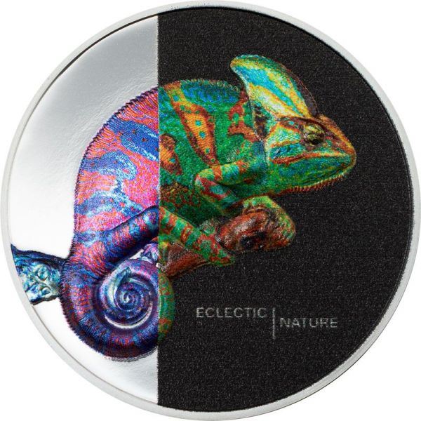 5 Dollar Cook Islands Eclectic Nature - Chamäleon 2023 Silber PP