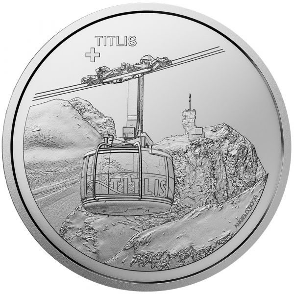 20 CHF Schweiz Luftseilbahn Titlisbahnen 2023 Silber PP