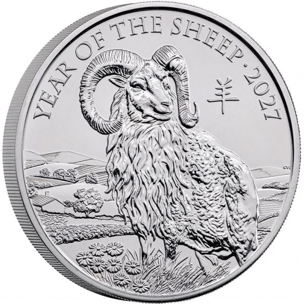 5 Pfund GB Lunar - Jahr des Schafs 2027 CN St Folder