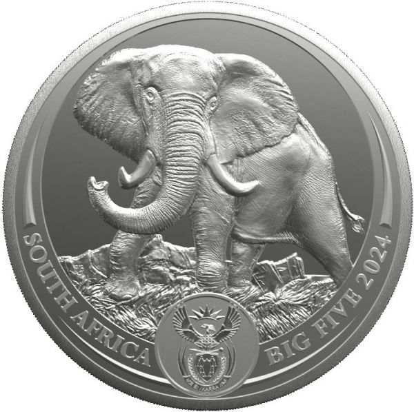 5 Rand Südafrika Big Five III - Elefant 2024 Silber St