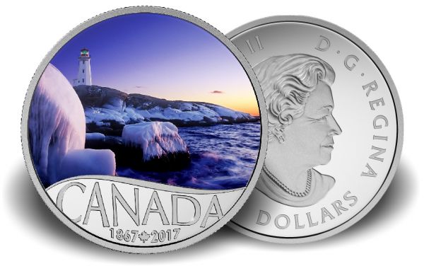 10 $ Kanada "Leuchtturm bei Peggy´s Cove" 2017 PP Ag -farbig-