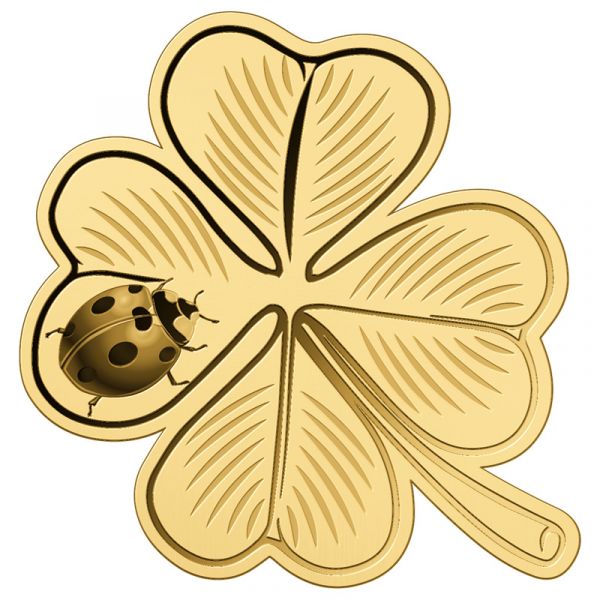 5.000 Francs Tschad Kleeblatt Shape Gold