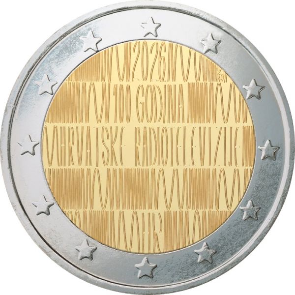 2 Euro Kroatien 100 Jahre Kroatischer Rundfunk 2026 CN bfr