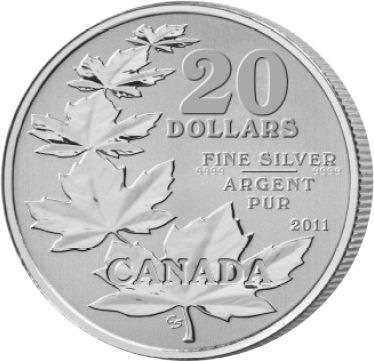 20 $ Silber-Gedenk-Maple Leaf 2011 St Ag