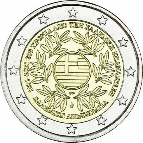 2 Euro Griechenland 200 Jahre Revolution 2021 CuNi bfr