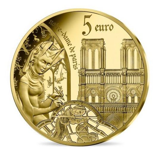 5 Euro Frankreich Gothik - Notre Dame 2020 Gold PP