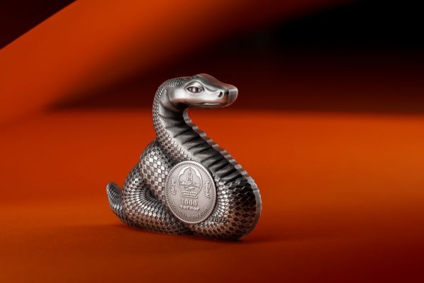 1000 Togrog Mongolei Jahr der Schlange 2025 Silber AF