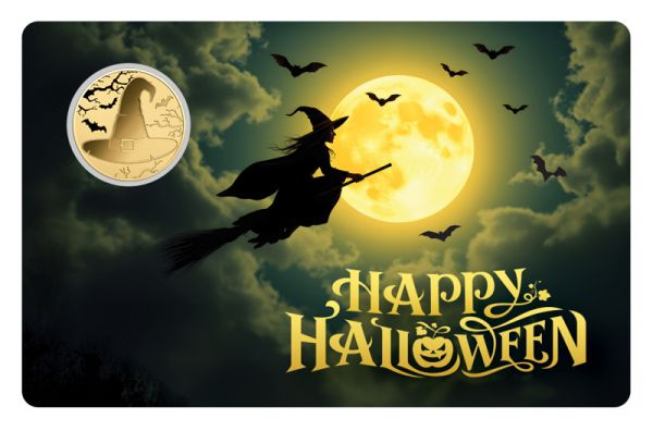 1.000 Francs Gabun Halloween Witch Coincard Gold