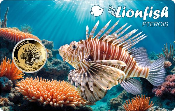 1.000 Francs Gabun Lionfish Coincard Gold