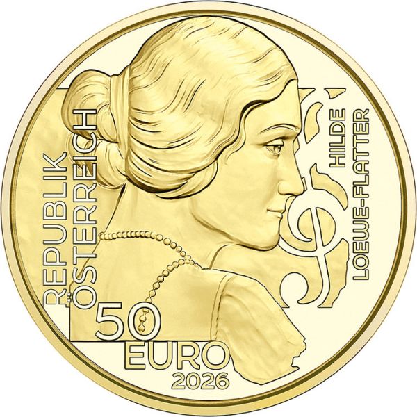 50 Euro Österreich Hilde Loewe-Flatter 2026 Gold PP
