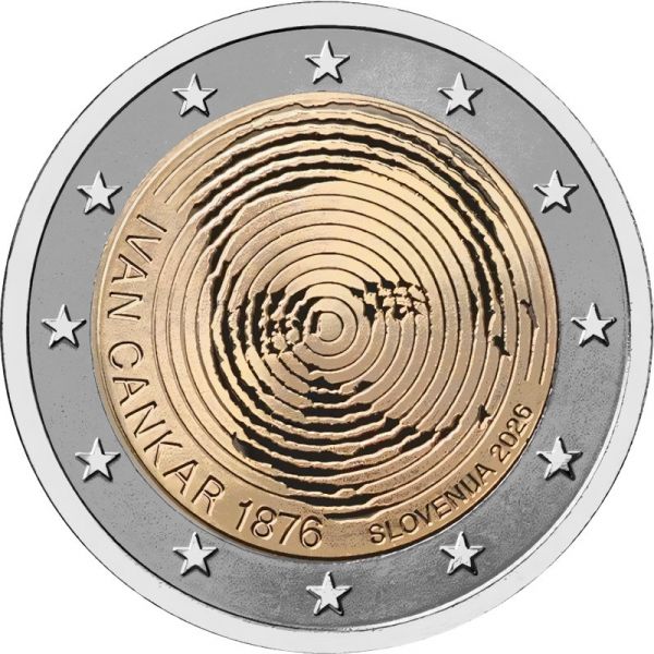 2 Euro Slowenien 150. Geburtstag Ivan Cankar 2026 CuNi bfr
