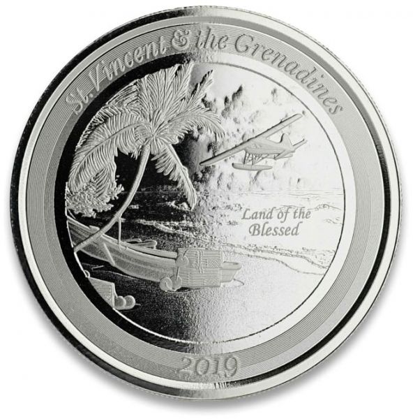 2 Dollar St. Vincent & Grenadinen Seaplane 2019 Silber St