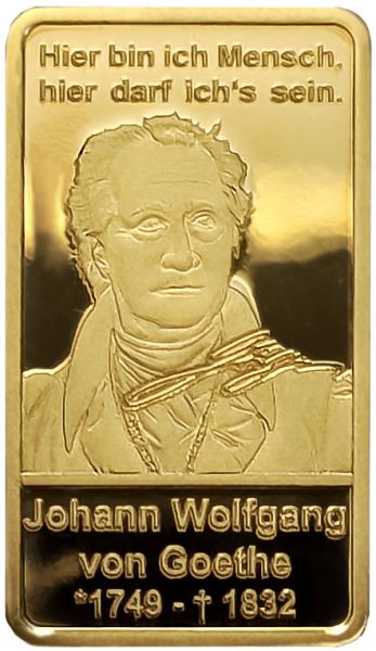 Johann Wolfgang von Goethe Goldbarren 0,5 g