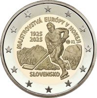 2 Euro Slowakei 100 J. int. Sport. Eishockey-WM 2025 CN bfr 2 Euro Slowakei 100 J. int. Sport. Eishockey-WM 2025 CN bfr