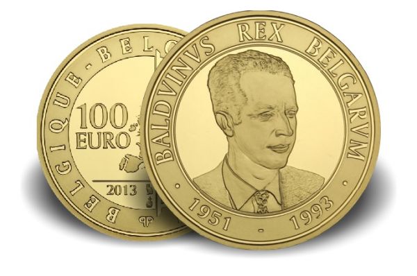 100 € Belgien König Balduin 2013 Au PP