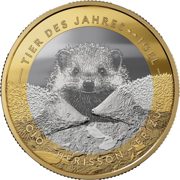 10 CHF Schweiz Igel - Tier des Jahres 2026 CuNi St