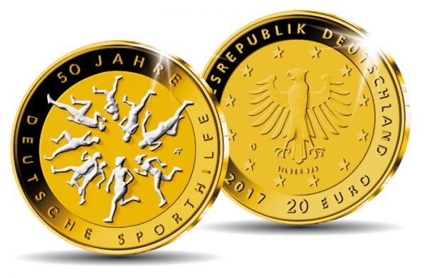 20 € DE "50 J. Deutsche Sporthilfe" 2017 Silber St