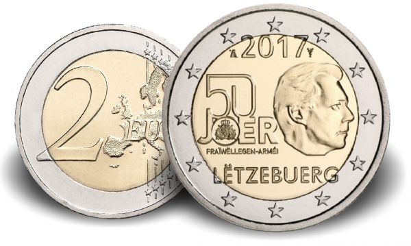 2 € Luxemburg 50 J. Freiwilliger Wehrdienst 2017 CN bfr