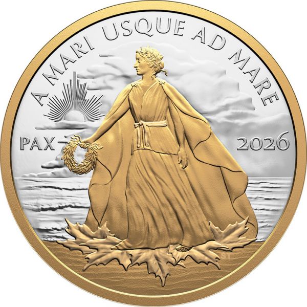 1 Dollar Kanada Peace Dollar 2026 Silber vergoldet PP