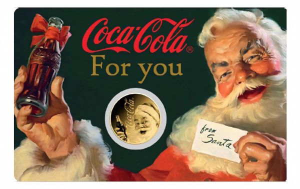 3.000 Francs Tschad Coca Cola Santa Coincard Gold