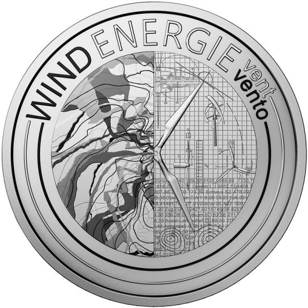 20 CHF Schweiz Windenergie 2023 Silber PP