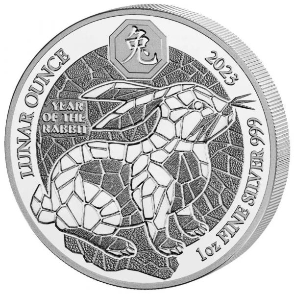50 RWF Ruanda Lunar Jahr des Hasen 2023 1oz Silber St
