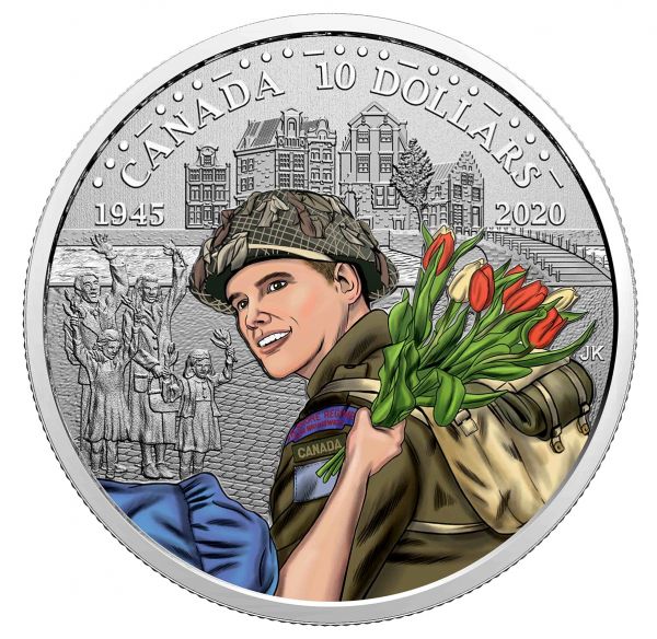 10 Dollar Kanada 75 J. Befreiung der Niederlande 2020 Silber PP