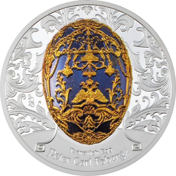 1000 Togrog Mongolei Fabergé – Tsarevich Egg 2023 Silber PP