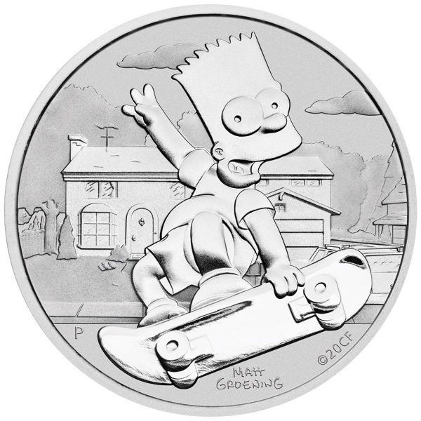 1 Dollar Tuvalu The Simpsons™ - Bart Simpson 2020 Silber St
