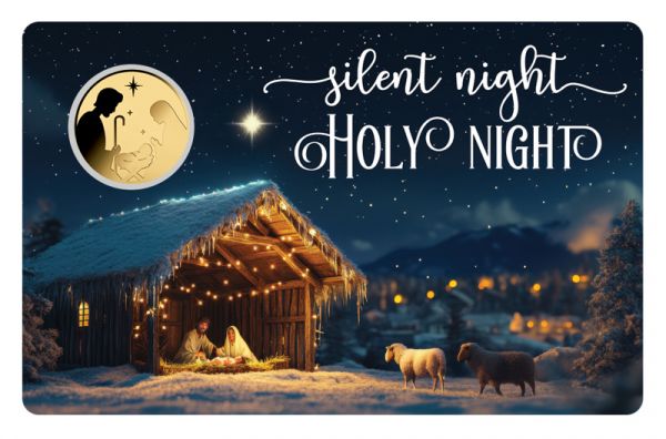 1.000 Francs Gabun Silent Night, Holy Night Coincard Gold