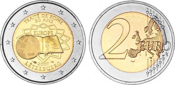 2 € Luxemburg Römische Verträge 2007 CN vz