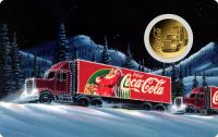 3.000 Francs Tschad Coca Cola Truck Coincard Gold 3.000 Francs Tschad Coca Cola Truck Coincard Gold