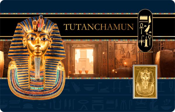 3.000 Francs Tschad Tutanchamun Coincard Gold
