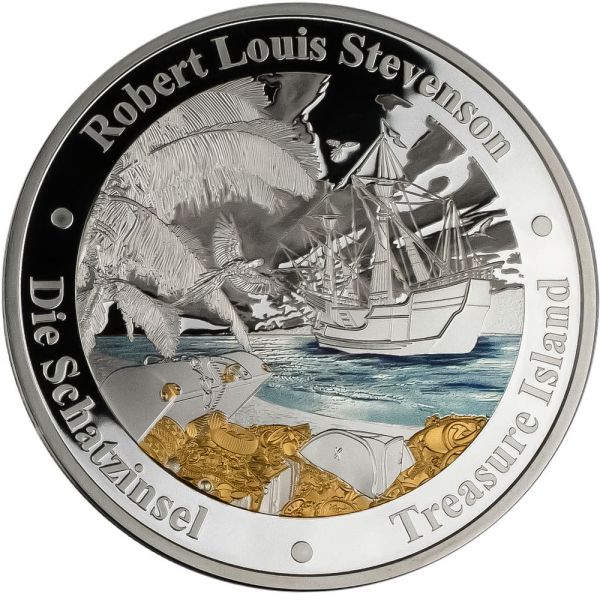 15 $ Samoa Robert Louis Stevenson Die Schatzinsel 5 oz Ag 2024 PP