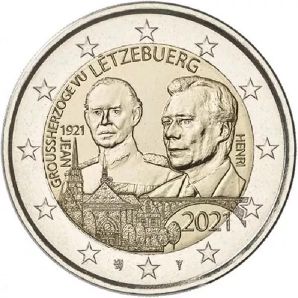 2 Euro Luxemburg 100. Geb. Großherzog Jean 2021 CN bfr