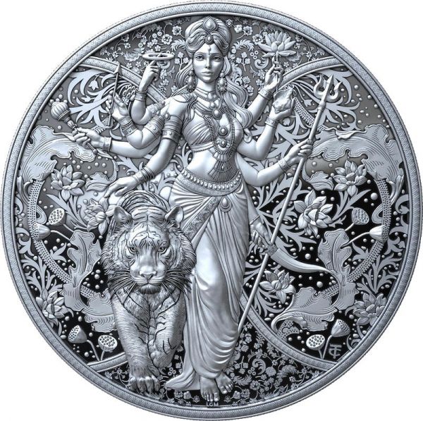 2000 CFA Kamerun Durga Hindu Religion 2025 Silber St