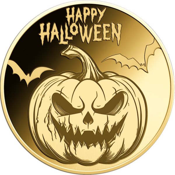 3.000 Francs Tschad Happy Halloween Coincard Gold