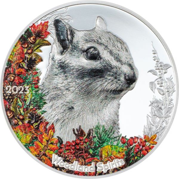 500 Togrog Mongolei Chipmunk Streifenhörnchen 23 Silber PP