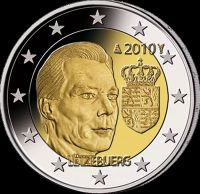 2 € Luxemburg Wappen d. Großherzogs Henri 2010 CN vz 2 € Luxemburg Wappen d. Großherzogs Henri 2010 CN vz