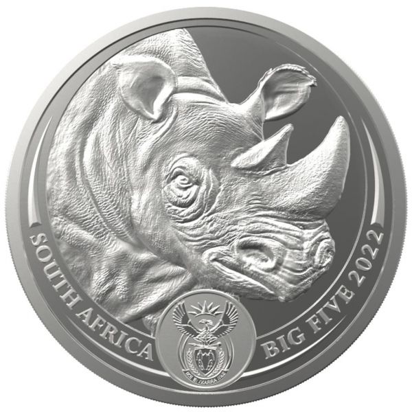 5 Rand Südafrika Big Five II - Rhino 2022 Silber St