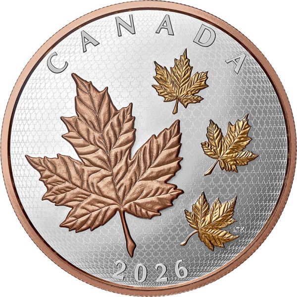 50 Dollar Kanada Maple Leaves in Motion 2026 5oz Silber PP