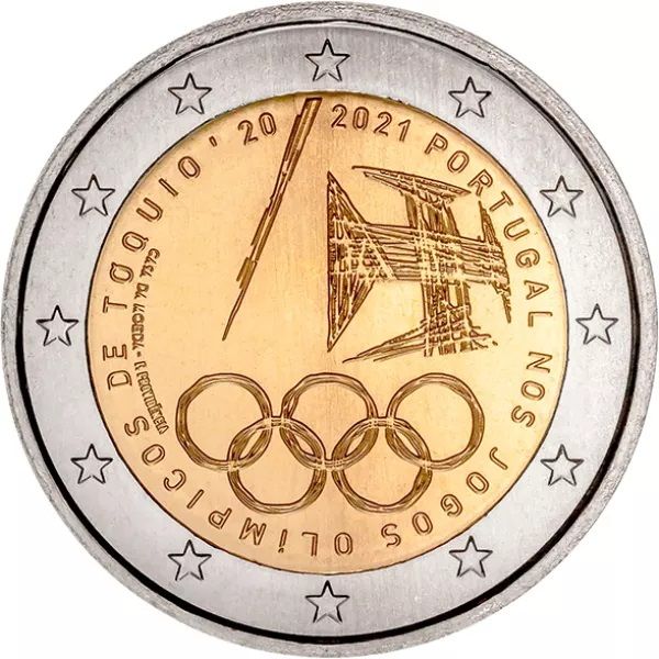 2 Euro Portugal Olympische Spiele Tokio 2021 CuNi bfr