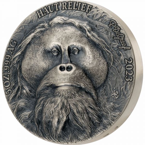 5.000 Francs Big Five Asia - Orangutan 2023 Silber AF