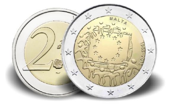2 € Malta "30 Jahre Europaflagge" 2015 CN vz