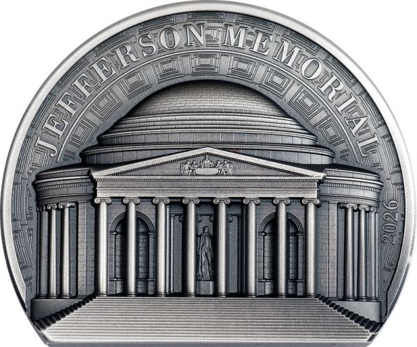 10 Dollars Cook Islands Jefferson Memorial Silber AF 2oz