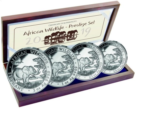 375 Shillings Somalia "Elephant" Prestige Set 2019 Silber PP